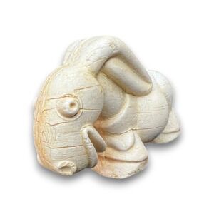 Vintage Hand Carved Soapstone Donkey Figurine Cream Stone Animal 5"